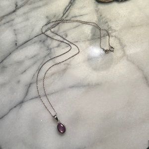 Sterling Silver with Purple Stone Necklace